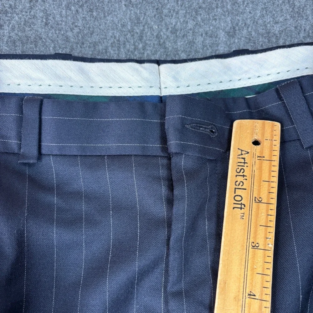 Lauren Ralph Lauren Mens 44R Navy Blue Pinstripe 100% Wool 3-Button Suit 38X30